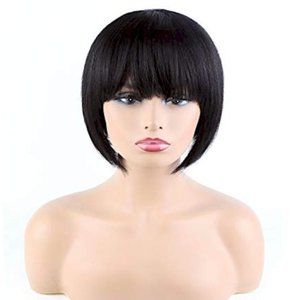 100% Human Hair Wig, Short Bob 8" inches